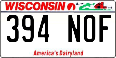 WI license plate 394NOF