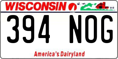 WI license plate 394NOG