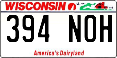 WI license plate 394NOH