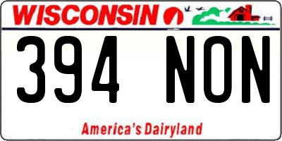 WI license plate 394NON