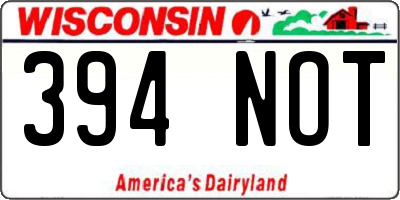WI license plate 394NOT