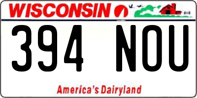 WI license plate 394NOU