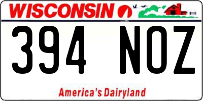 WI license plate 394NOZ