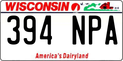 WI license plate 394NPA