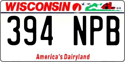 WI license plate 394NPB