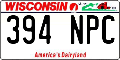 WI license plate 394NPC