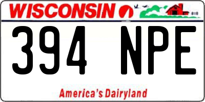 WI license plate 394NPE