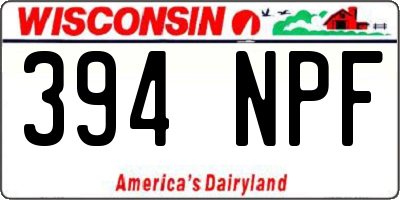 WI license plate 394NPF