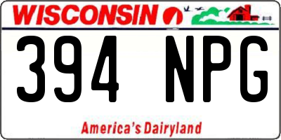 WI license plate 394NPG