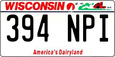 WI license plate 394NPI