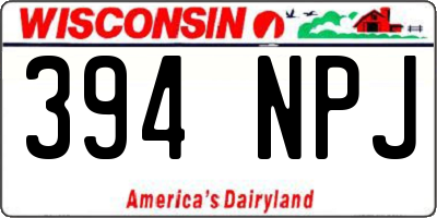 WI license plate 394NPJ