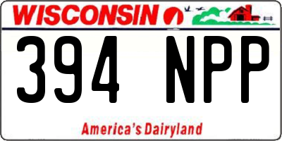 WI license plate 394NPP