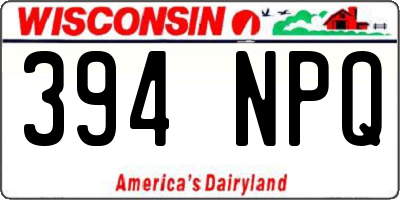 WI license plate 394NPQ