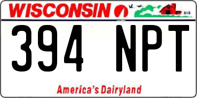 WI license plate 394NPT