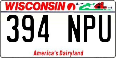 WI license plate 394NPU