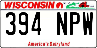 WI license plate 394NPW