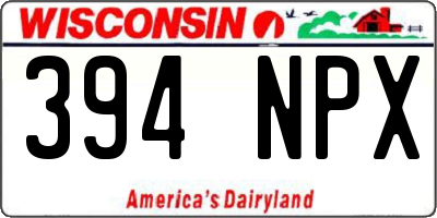 WI license plate 394NPX