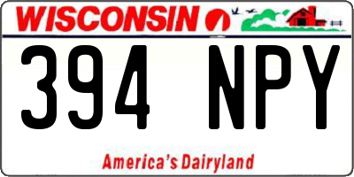 WI license plate 394NPY