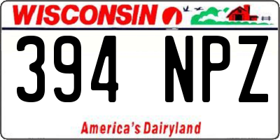 WI license plate 394NPZ