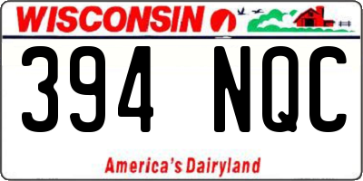 WI license plate 394NQC
