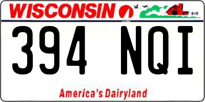 WI license plate 394NQI