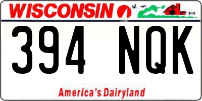 WI license plate 394NQK