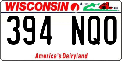 WI license plate 394NQO