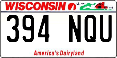 WI license plate 394NQU