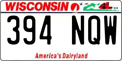 WI license plate 394NQW