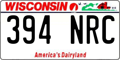 WI license plate 394NRC