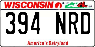 WI license plate 394NRD