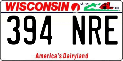 WI license plate 394NRE