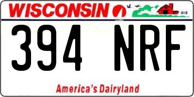 WI license plate 394NRF