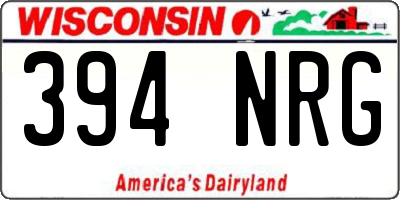 WI license plate 394NRG