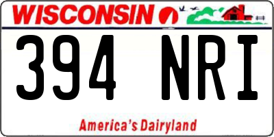 WI license plate 394NRI