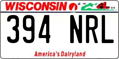 WI license plate 394NRL