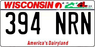 WI license plate 394NRN