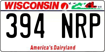 WI license plate 394NRP