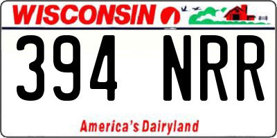 WI license plate 394NRR