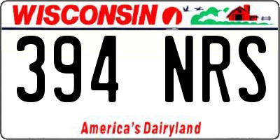 WI license plate 394NRS