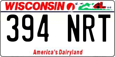 WI license plate 394NRT