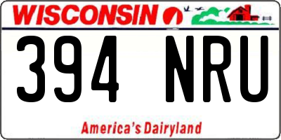 WI license plate 394NRU