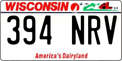 WI license plate 394NRV