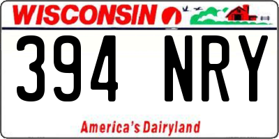 WI license plate 394NRY