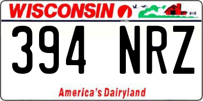 WI license plate 394NRZ