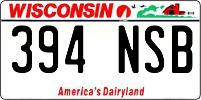 WI license plate 394NSB