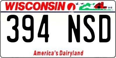 WI license plate 394NSD