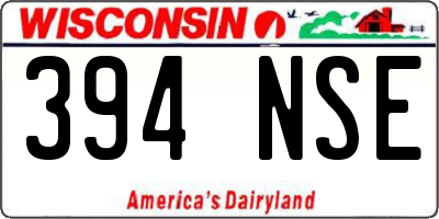 WI license plate 394NSE