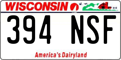 WI license plate 394NSF