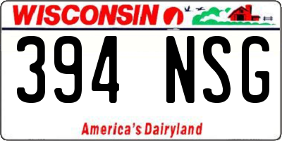WI license plate 394NSG